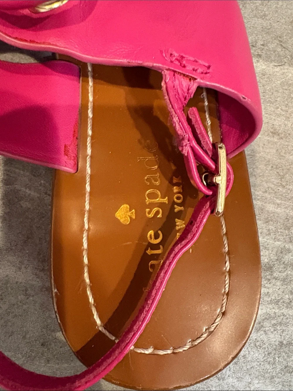 kate spade Hot Pink Leather Knot Thong Sandals